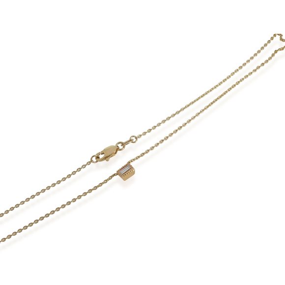 My Story The Bette Bezel Set Baguette Pendant in 14K Yellow Gold .09 Ct - Picture 2 of 2